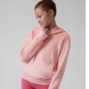 Athleta girls feelin good hoodie size M 8-10 gorgeous blush color